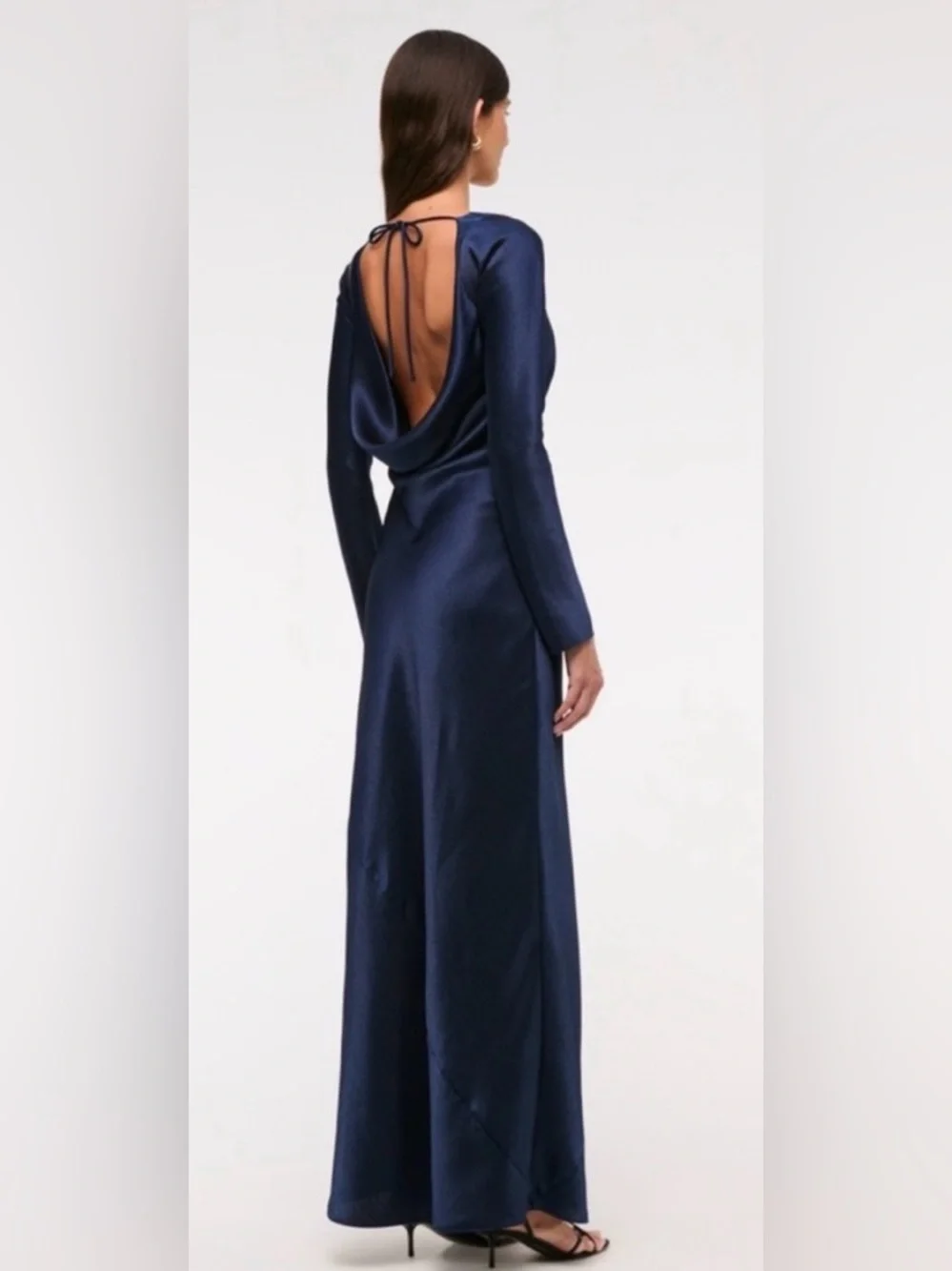 Abercrombie & Fitch Long-Sleeve Cowl Back Maxi Dress